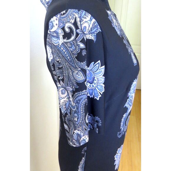 Nicole Miller Studio Paisley Print Column  Midi Dress Size 8  EUC - Picture 5 of 10